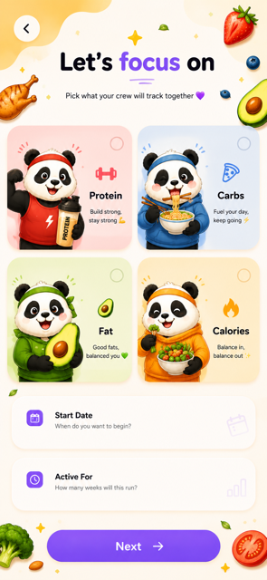 Nomming group goal picker screen