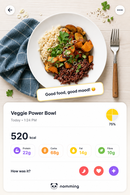Nomming meal results screen