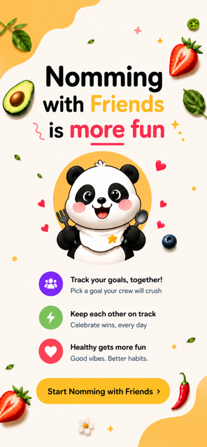 Nomming with friends app screen